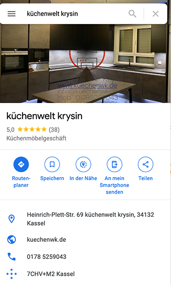Küchenwelt Krysin Kassel bei google